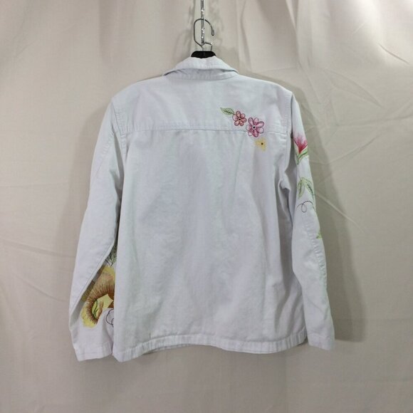 C.L.O.T.H.E.S Shacket Vintage Embroidered Button Front Shirt Jacket Floral M - Picture 3 of 5